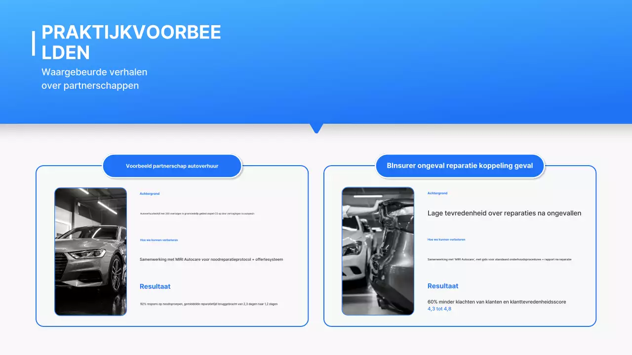 Voorstel voor een partnerschap met Blue Modern Auto Repair Business