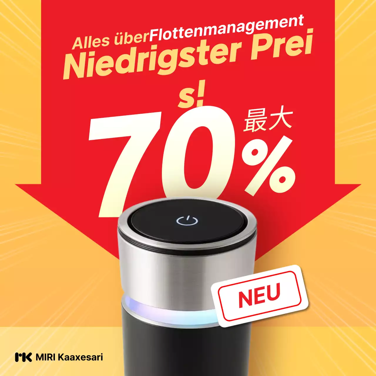 Gelb hervorgehobener Rabatt für die Fahrzeugwartung