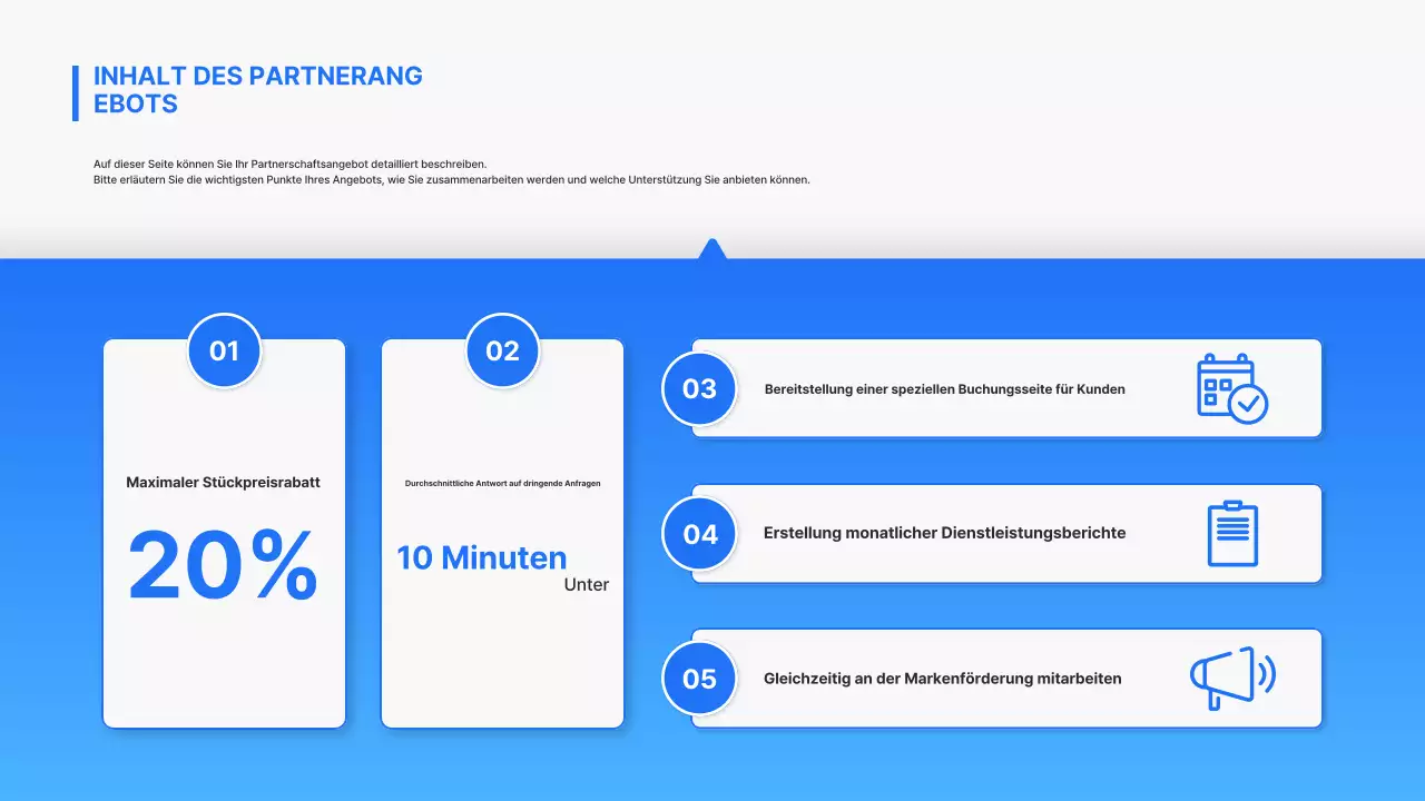 Blauer moderner Autoreparatur-Geschäftspartnerschaftsvorschlag