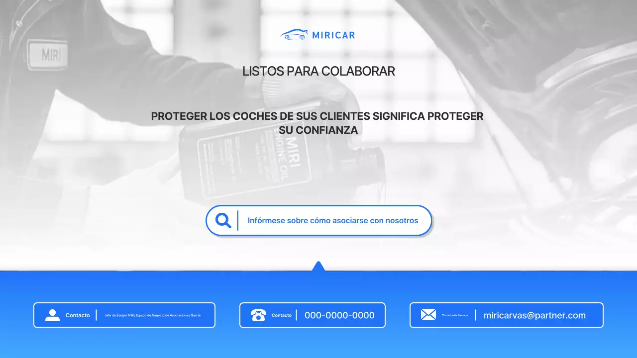 Propuesta de asociación empresarial de reparación de automóviles Blue Modern