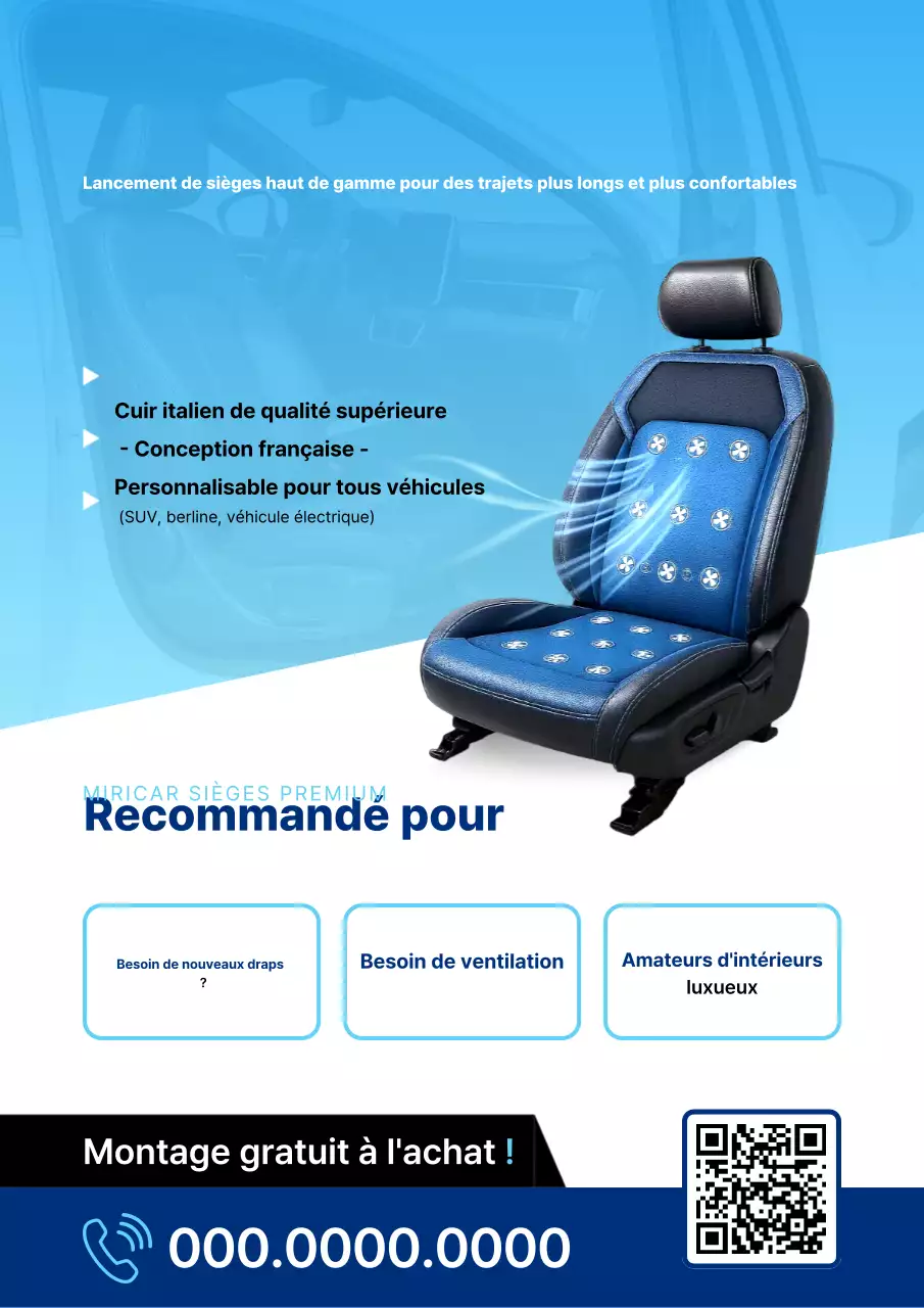 Publicité pour une voiture bleue moderne
