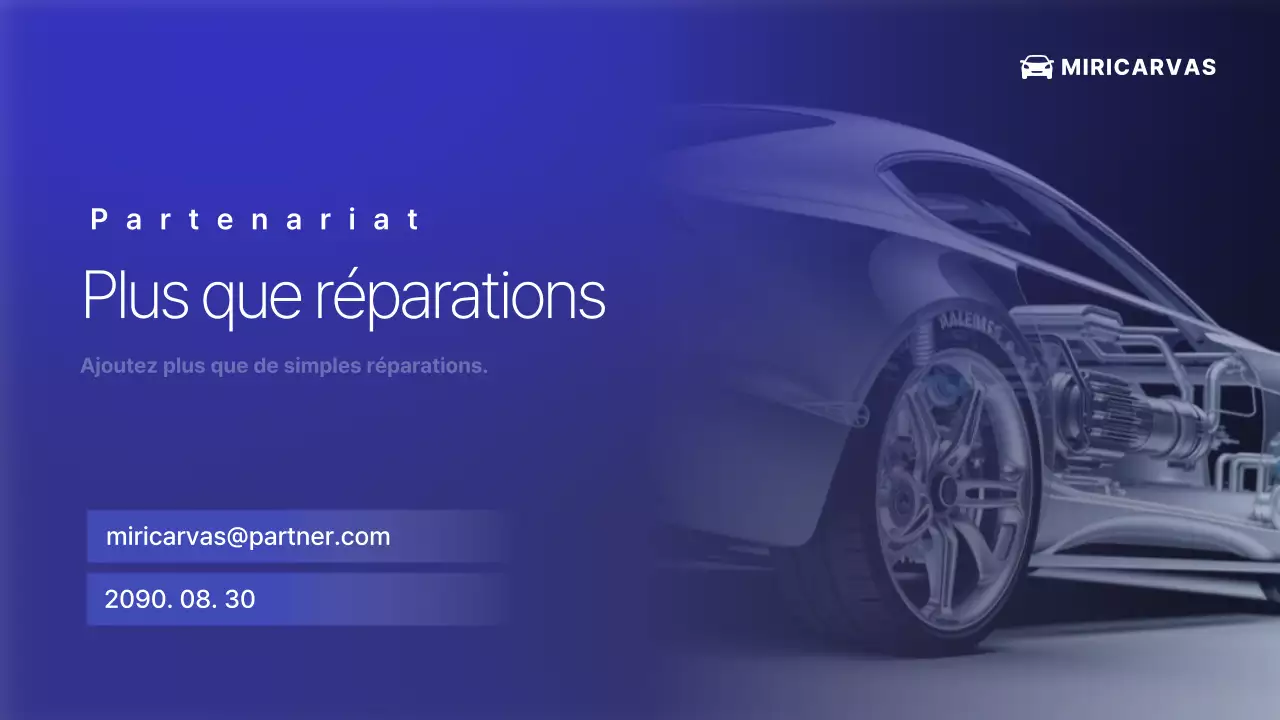 Publicité pour une voiture bleue moderne