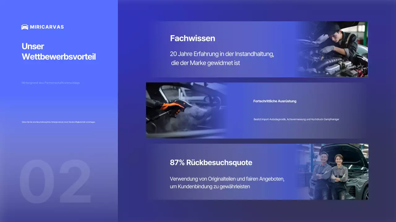 Blaue moderne Autowerbung