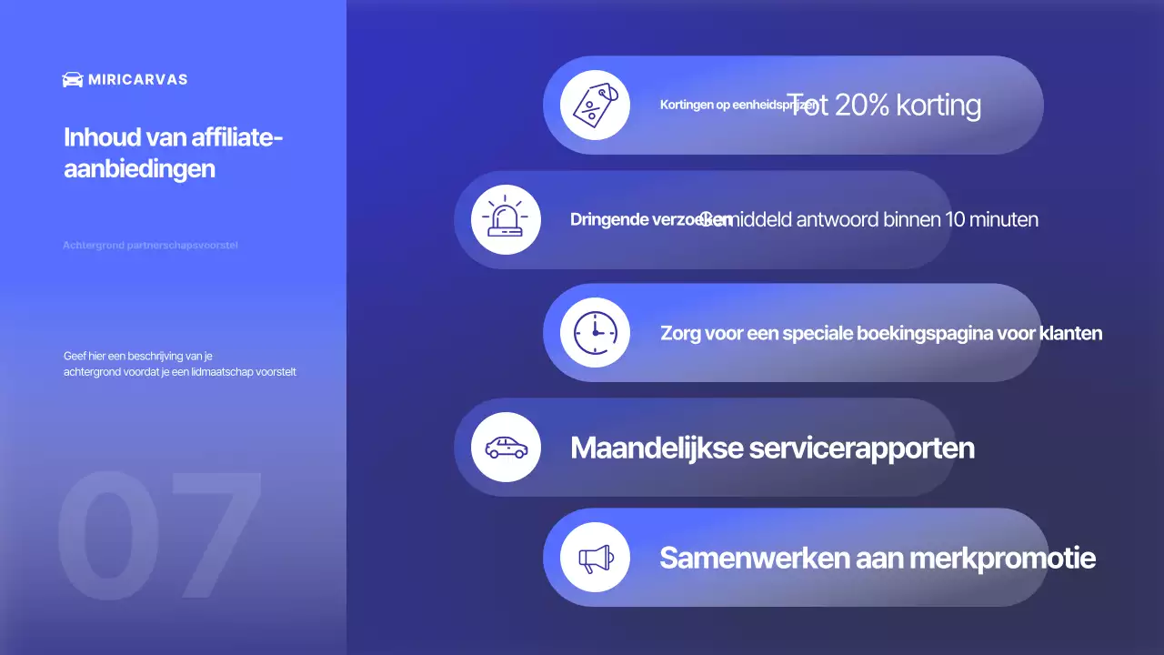 Blauwe moderne auto-advertentie