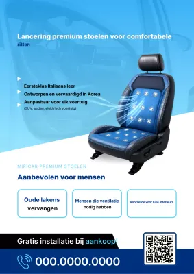 Blauwe moderne auto-advertentie