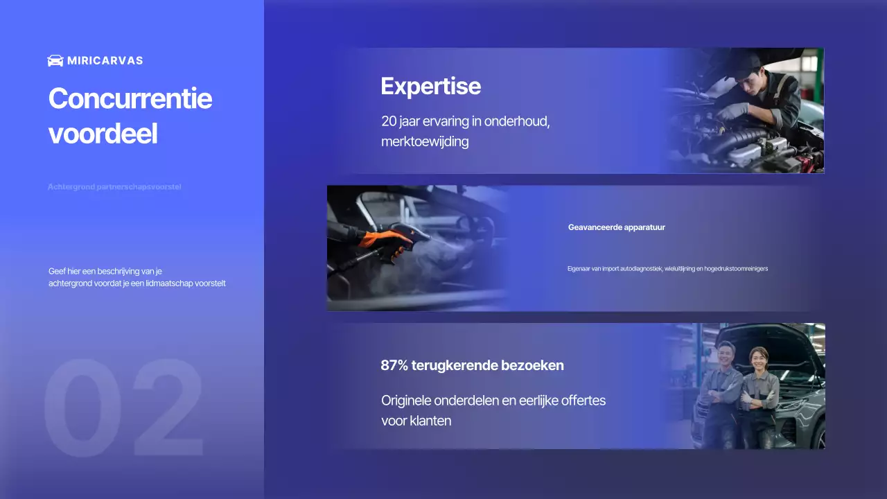 Blauwe moderne auto-advertentie