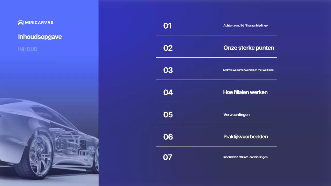 Blauwe moderne auto-advertentie