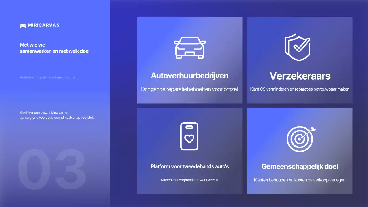 Blauwe moderne auto-advertentie