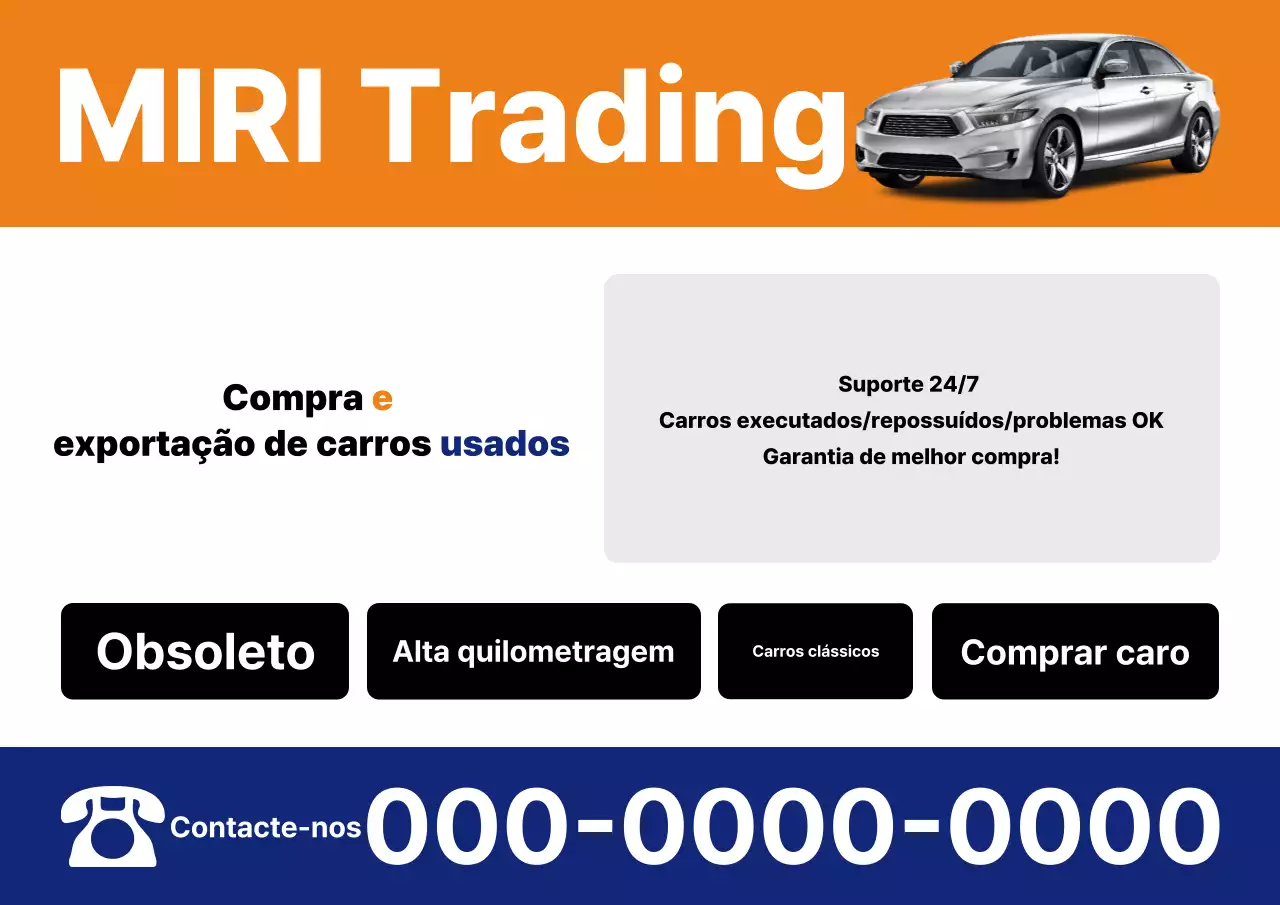 Anúncio simples de carro usado laranja