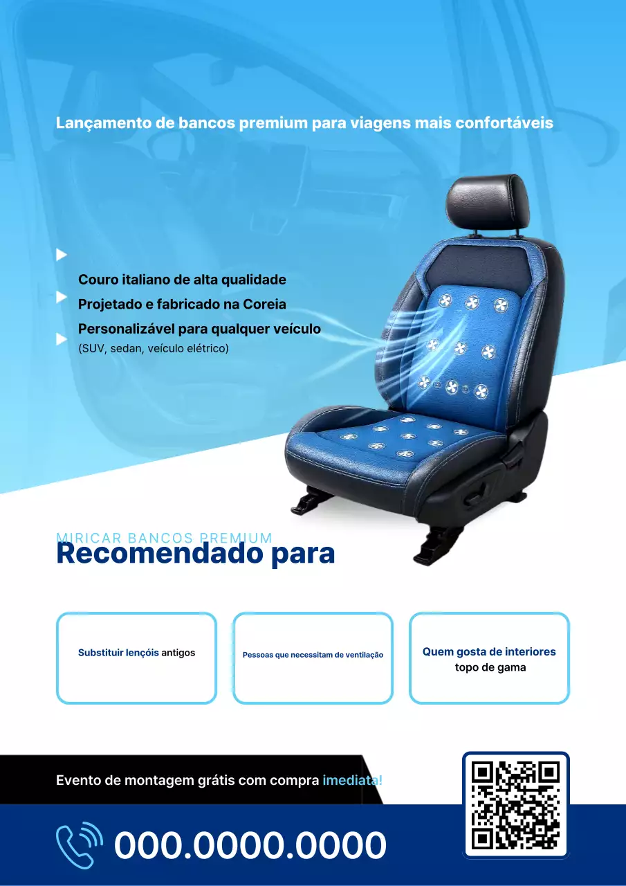 Anúncio de carro moderno azul
