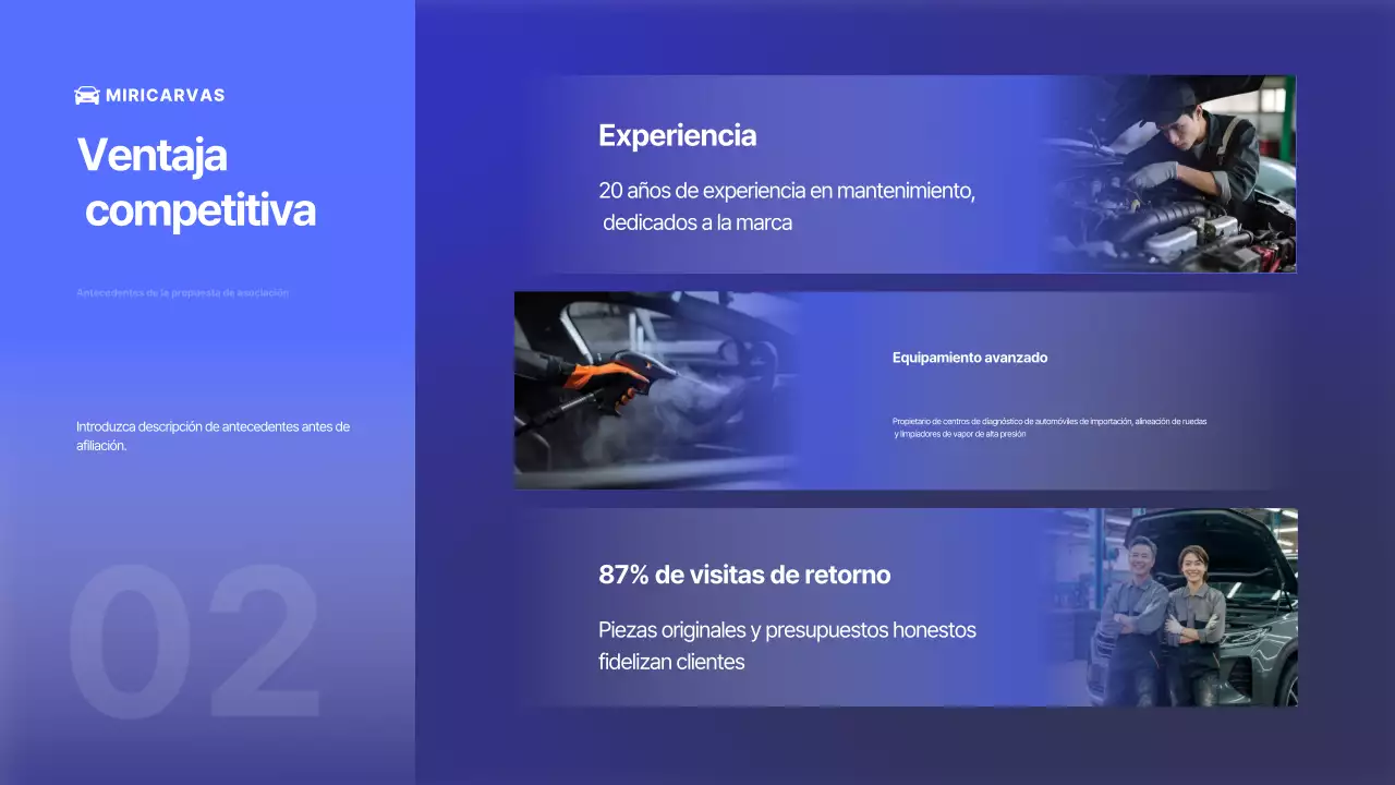 Anuncio de coche moderno azul