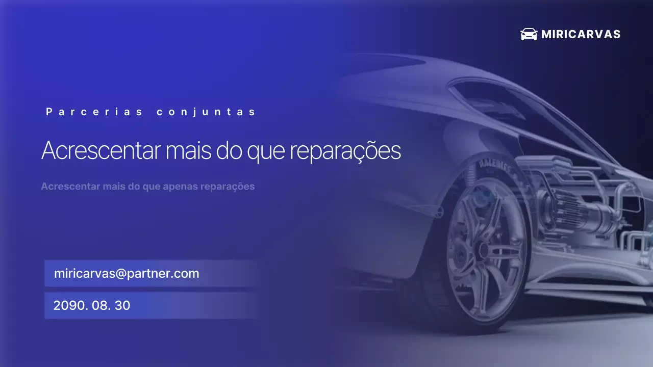 Anúncio de carro moderno azul