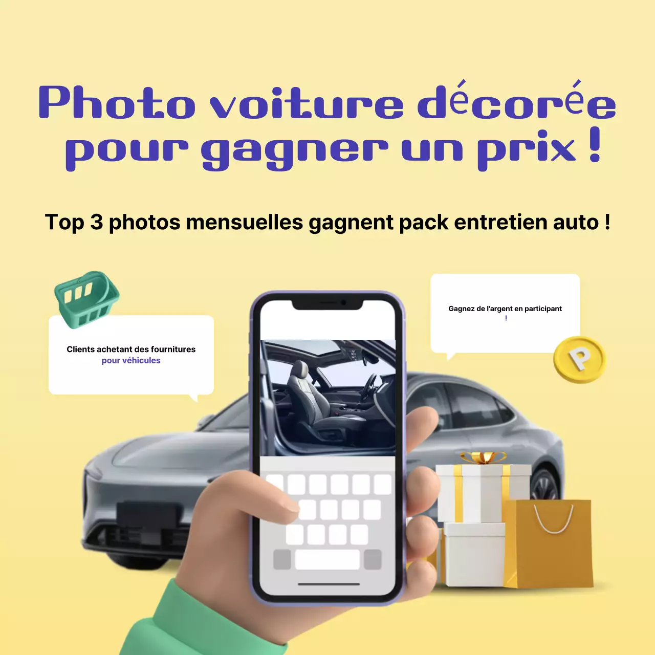 Événement de voitures modernes beiges