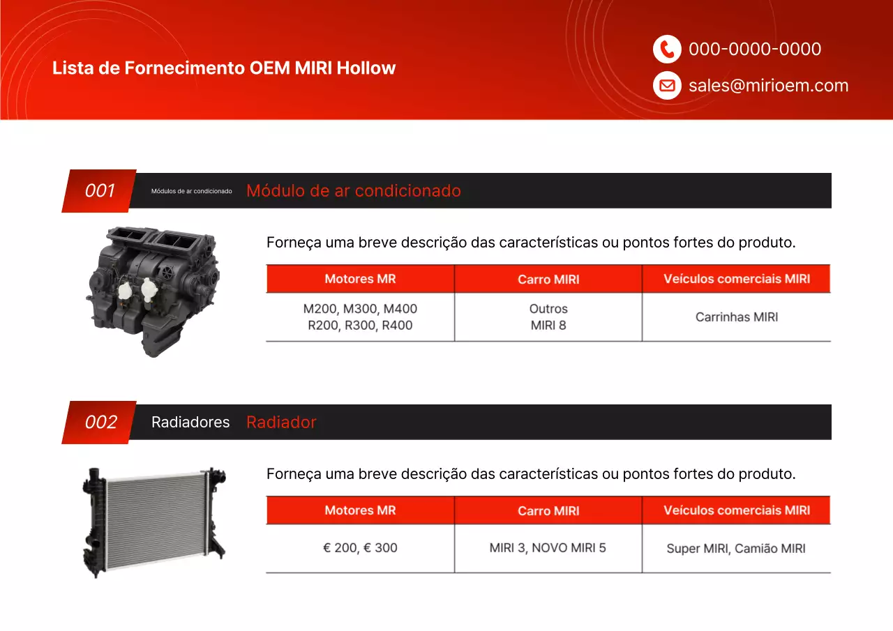 Apresentando Red Modern Auto Parts