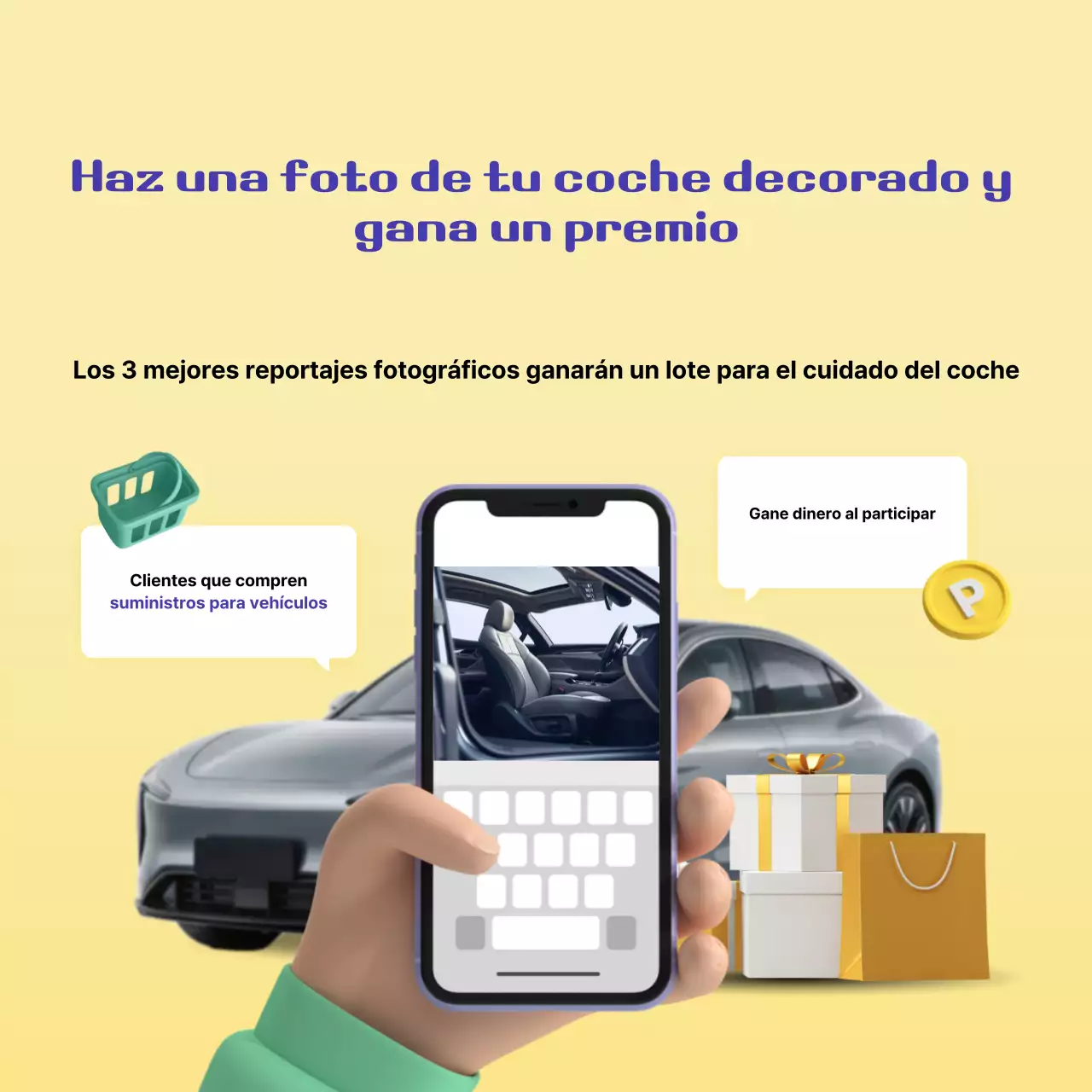 Evento de coches modernos beige