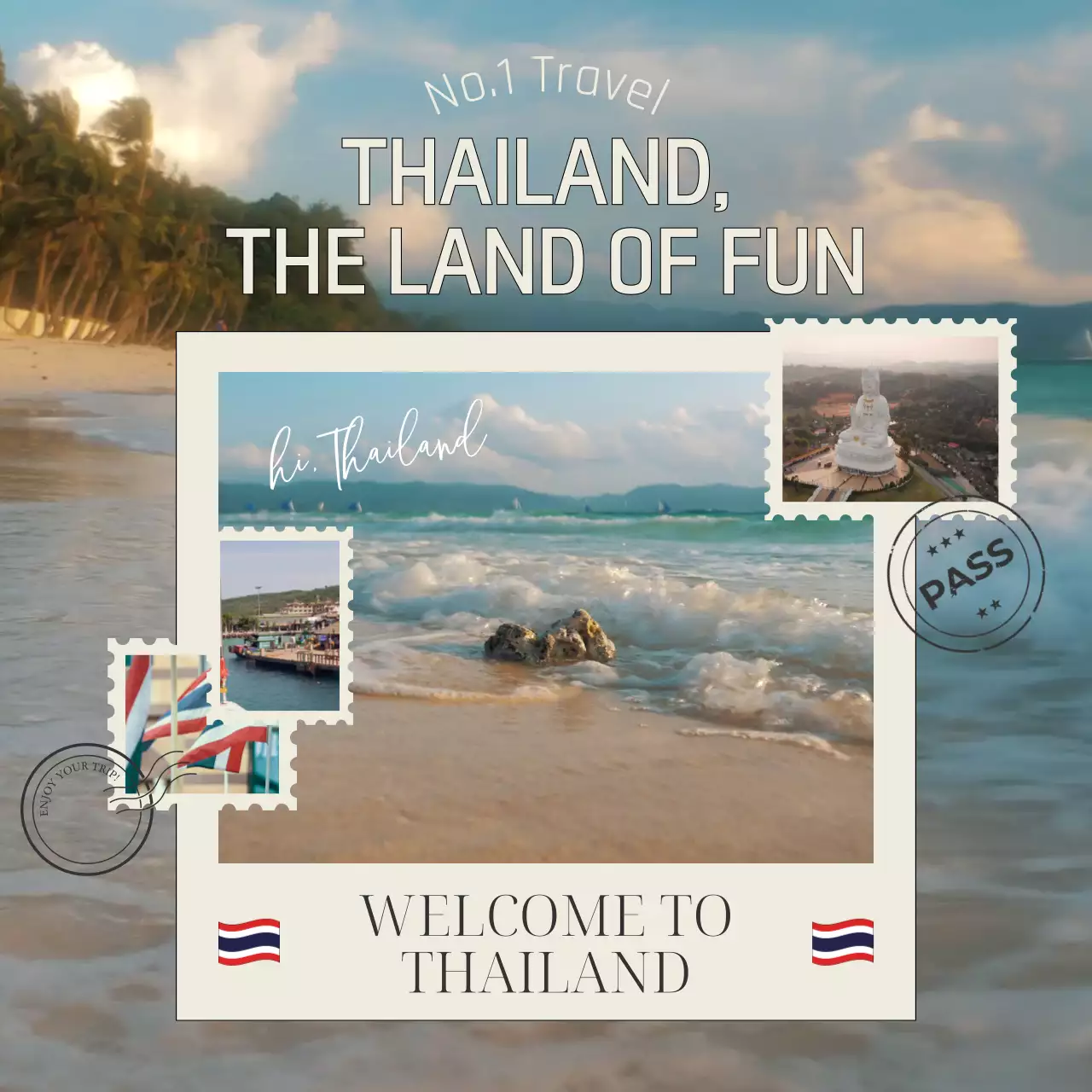 베이지 모던 여행 프로모션 인스타그램 캐러셀