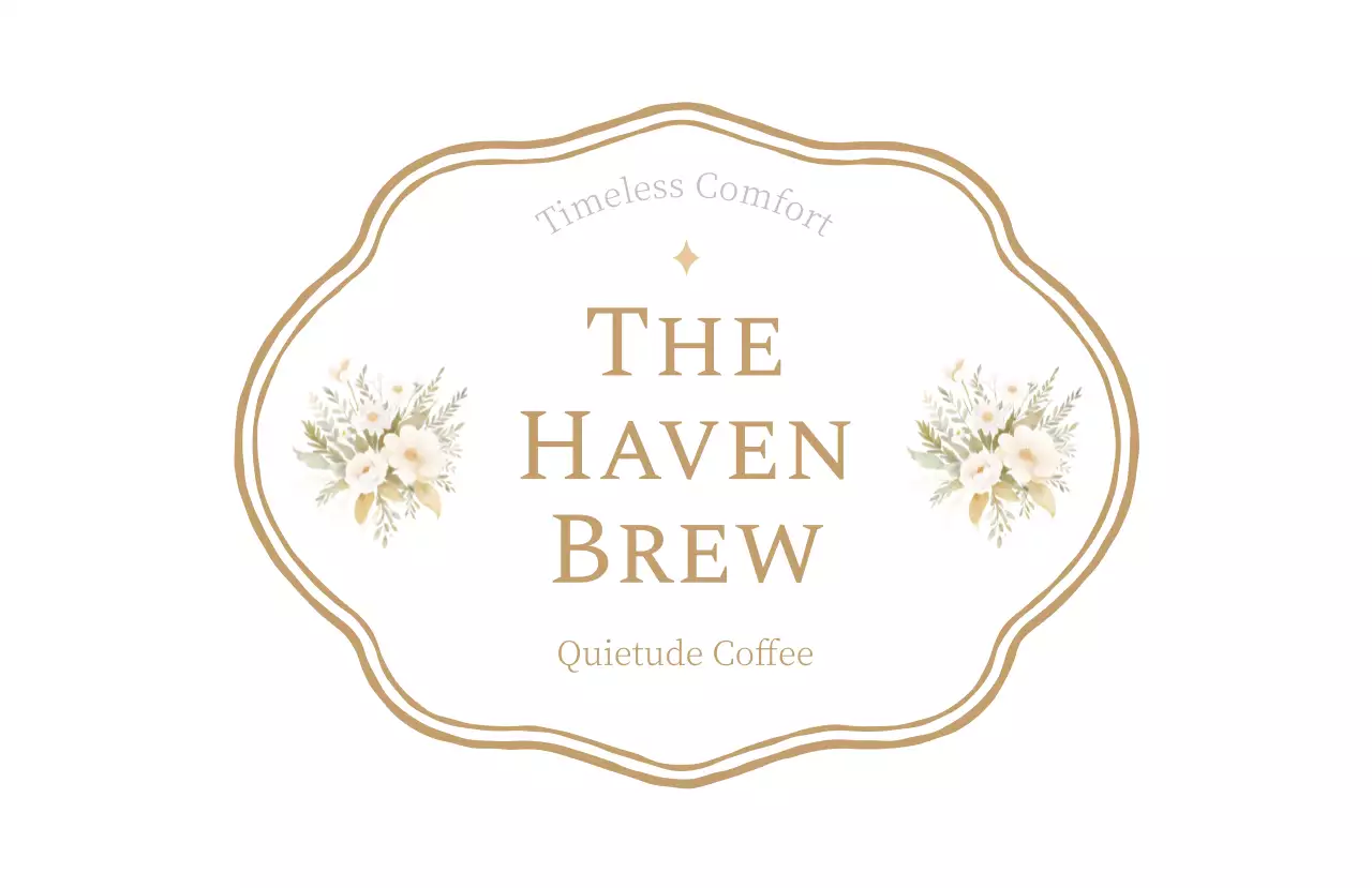 白 シンプル コーヒー ラベル ロゴカフェフレーム