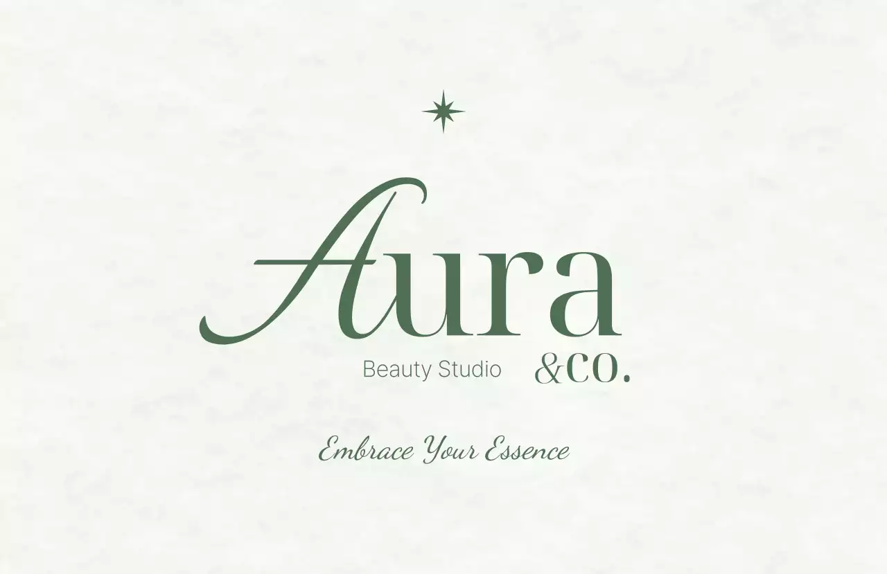 緑 シンプル ビューティー ロゴビューティーテキスト