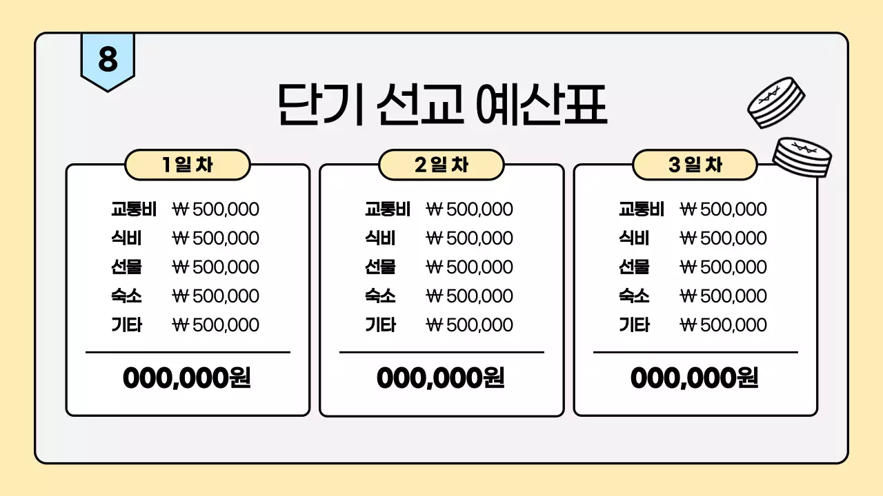 파스텔 컬러 포인트의 깔끔한 교회 여름 선교 안내자료