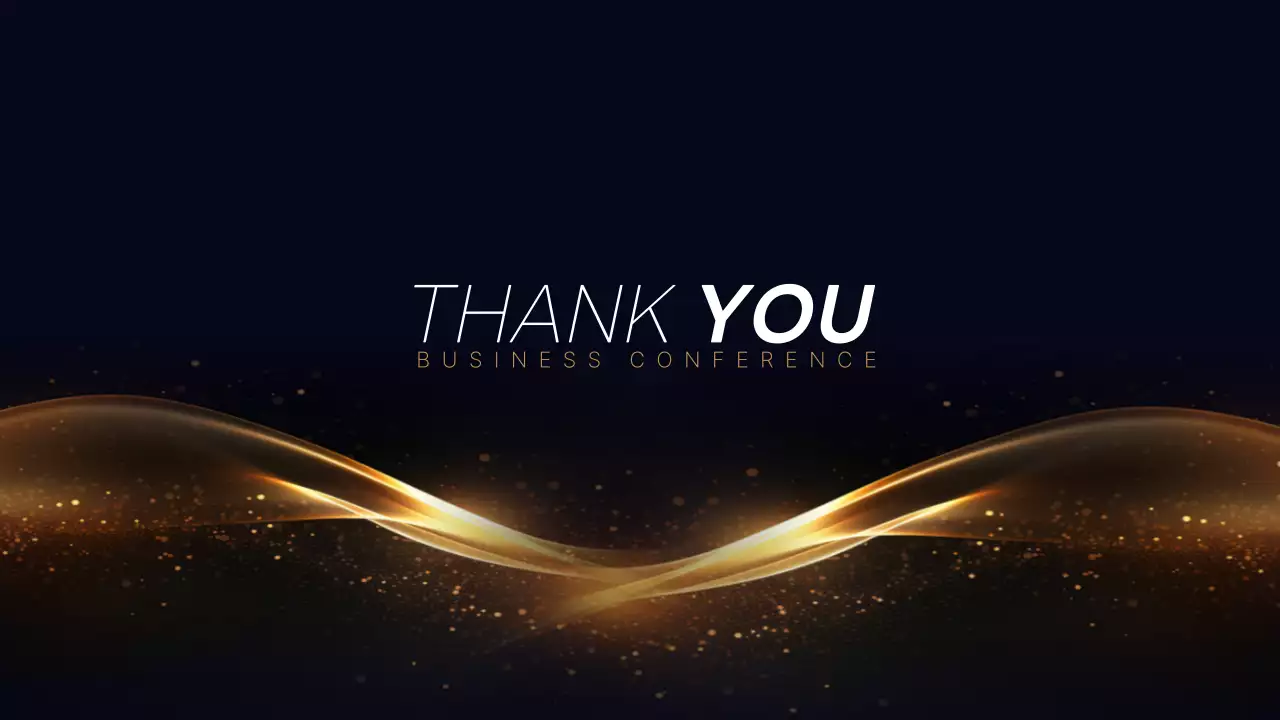 남색과 골드색의 럭셔리한 컨퍼런스 발표자료