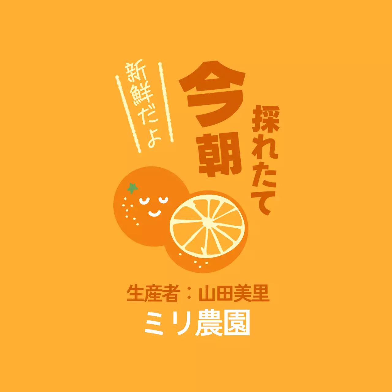 オレンジ ポップ フルーツ ラベル シリーズフルーツテキスト