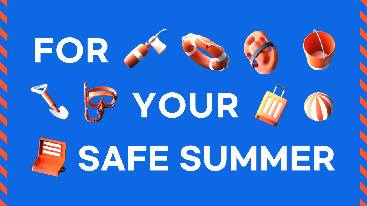 주황색 파란색의 여름철 수상 안전 가이드