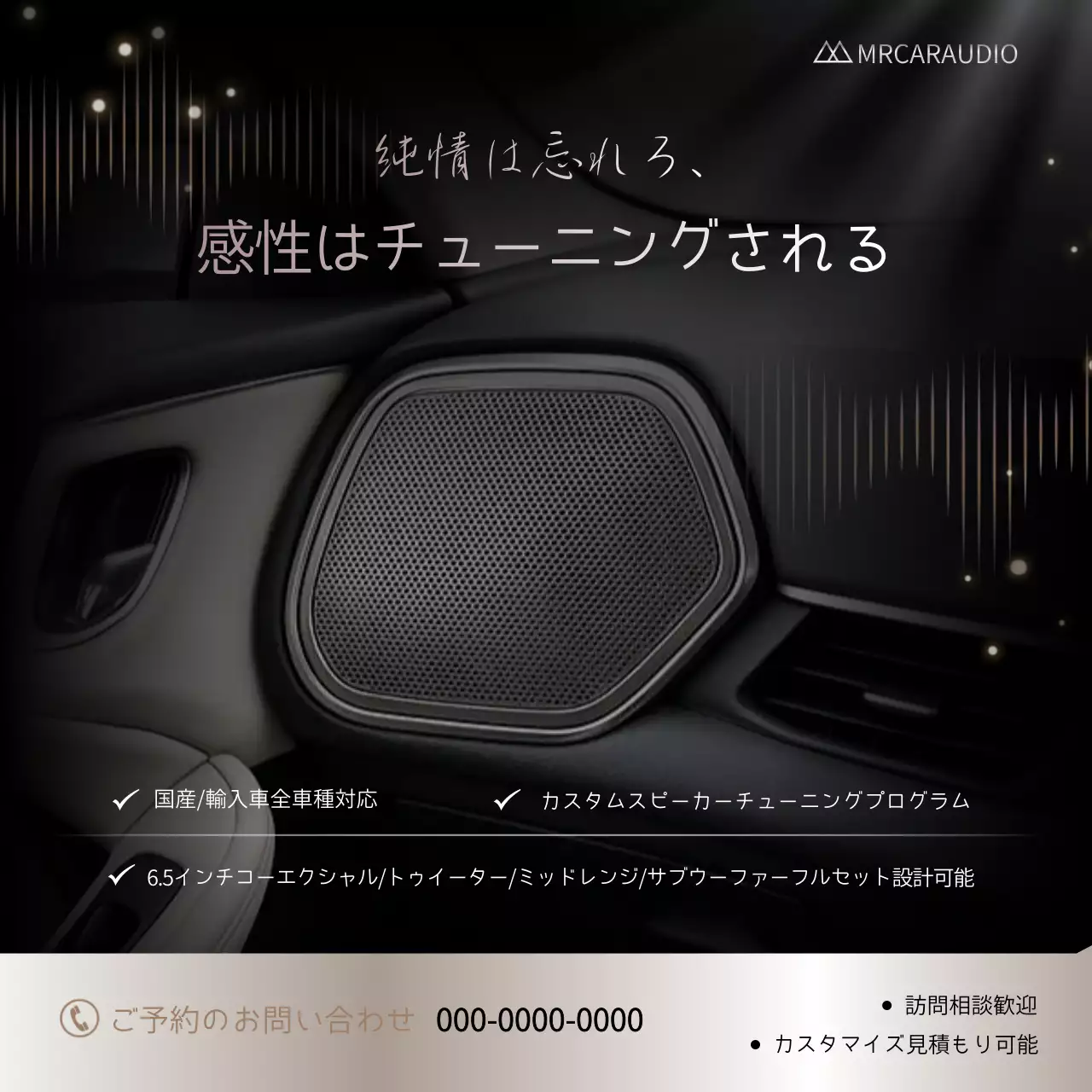 黒 洗練された オーディオ ポスター