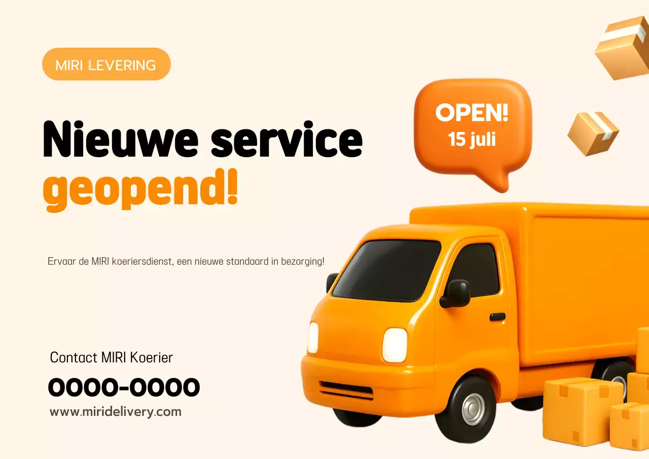 Oranje Eenvoudige Bezorging Open