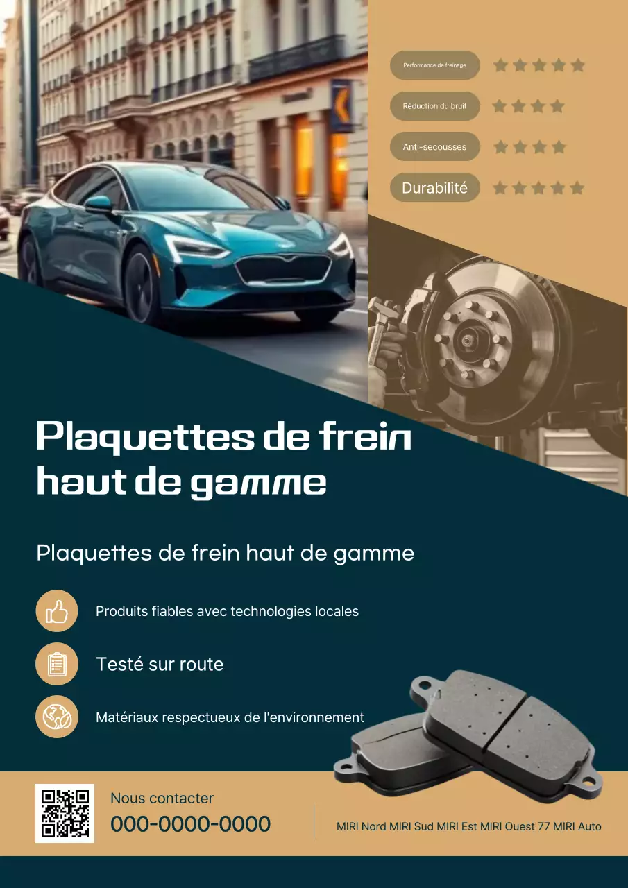 Publicité d'un fabricant de freins de voiture beige moderne