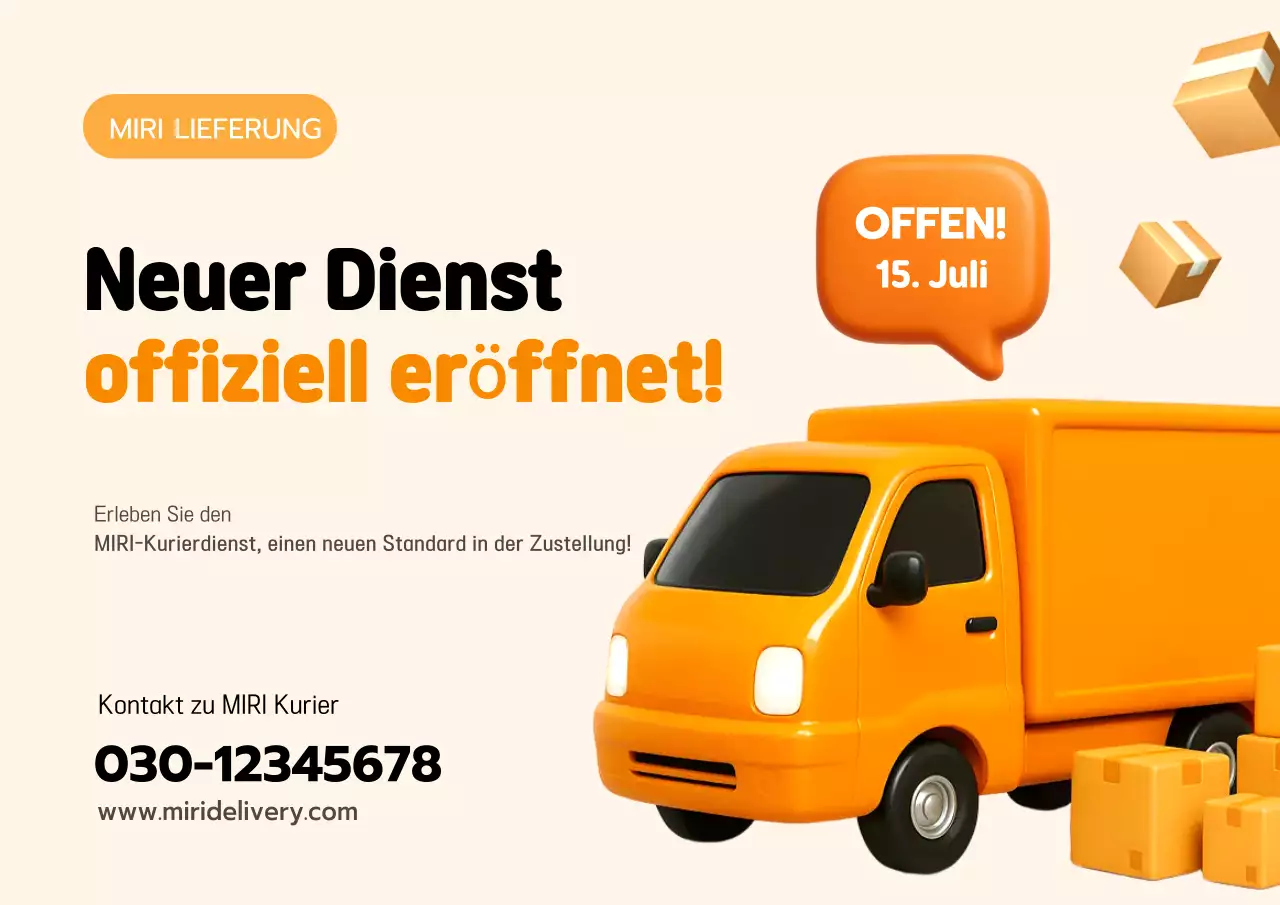 Orange Simple Lieferung geöffnet