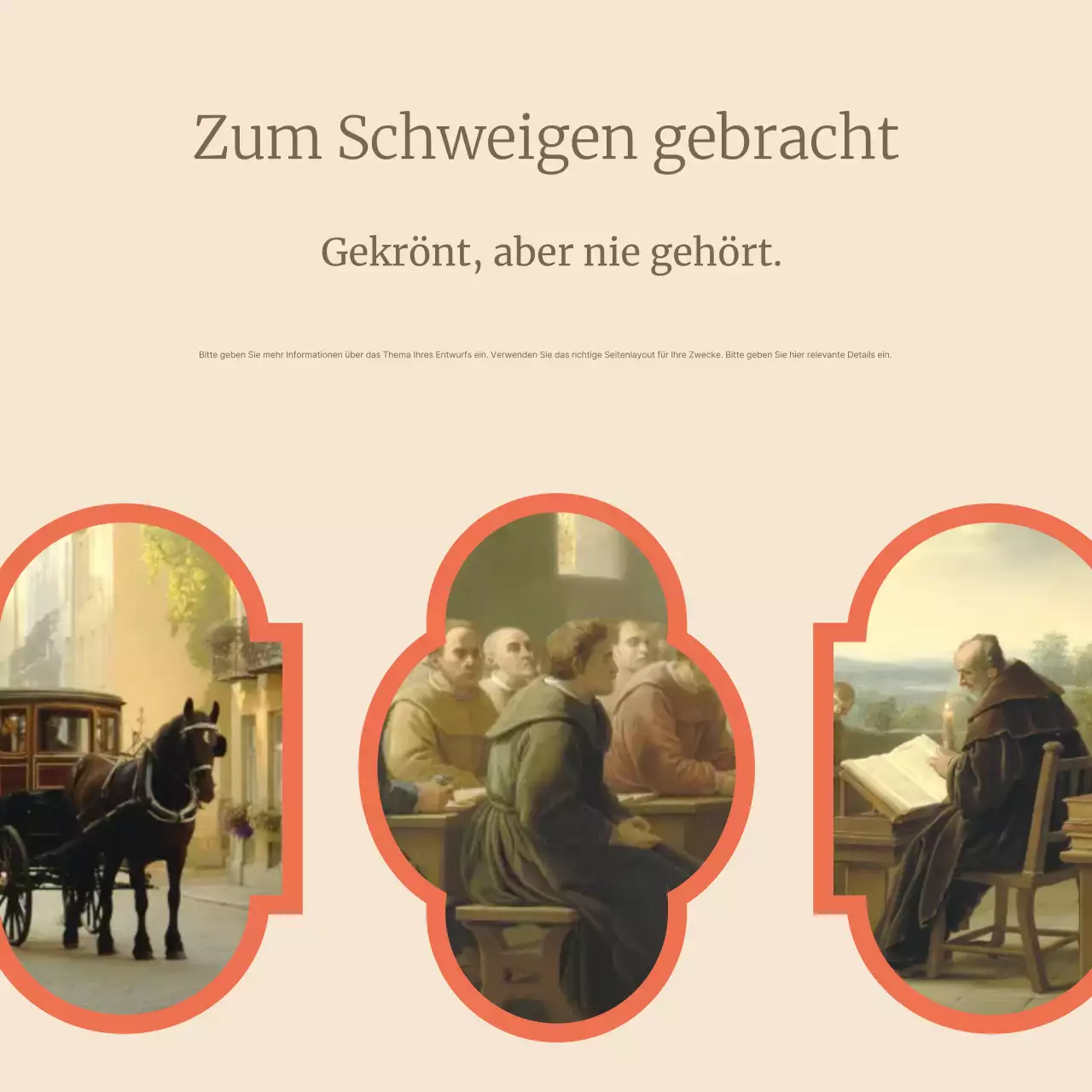 Beige Vintage History Ankündigung Karussell