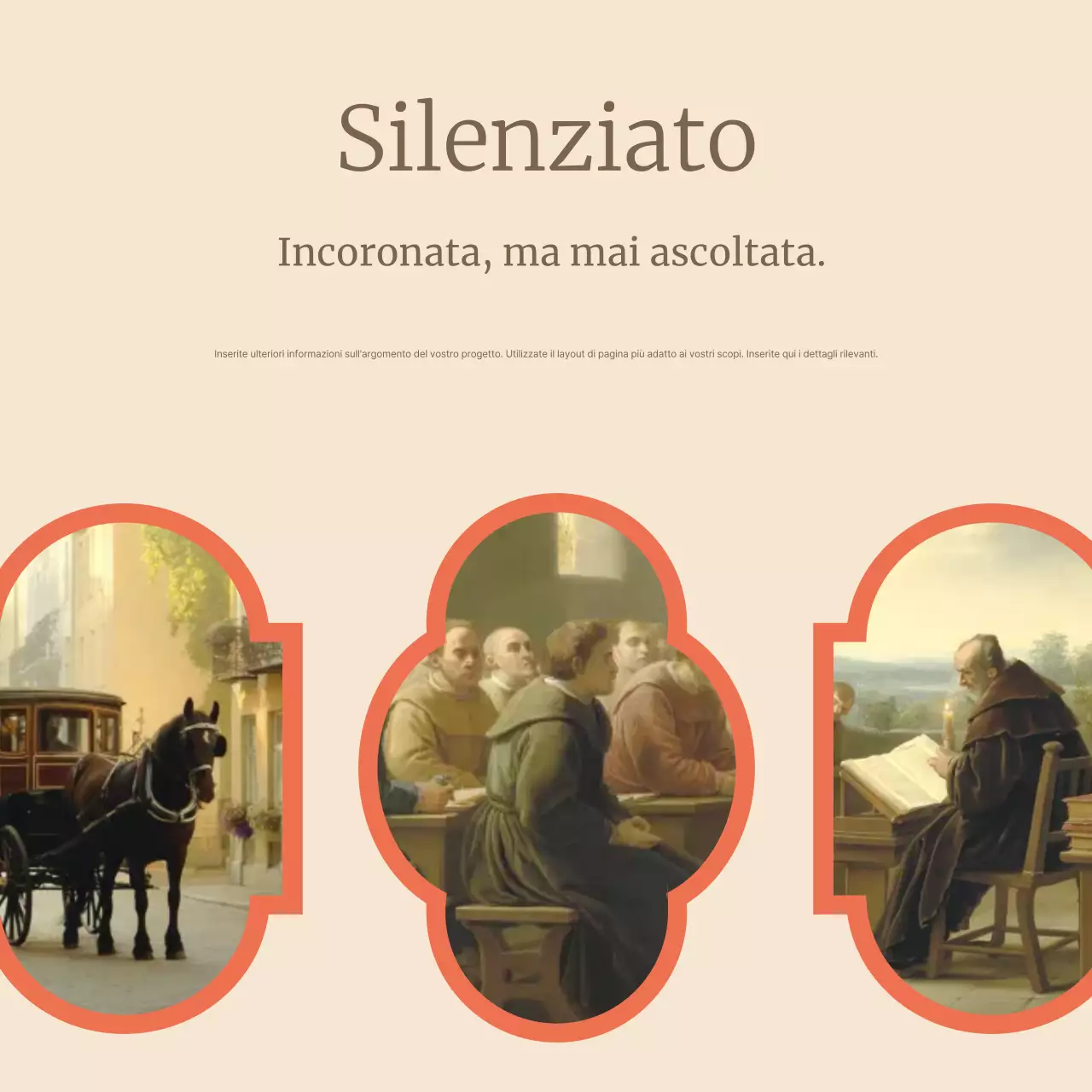 Carosello di annunci della storia vintage beige