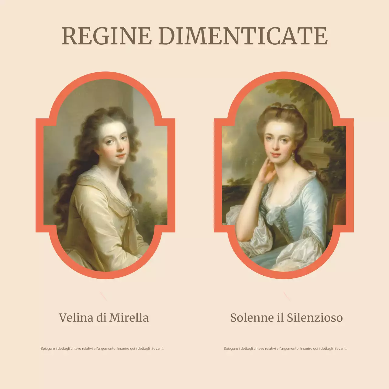 Carosello di annunci della storia vintage beige