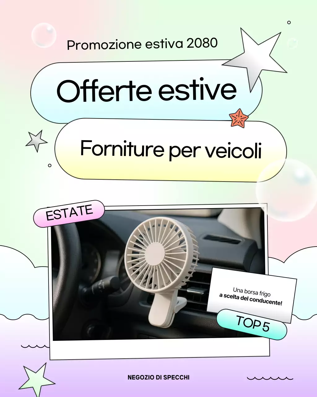 Promozione di accessori auto estivi kitsch di Yeon Bora