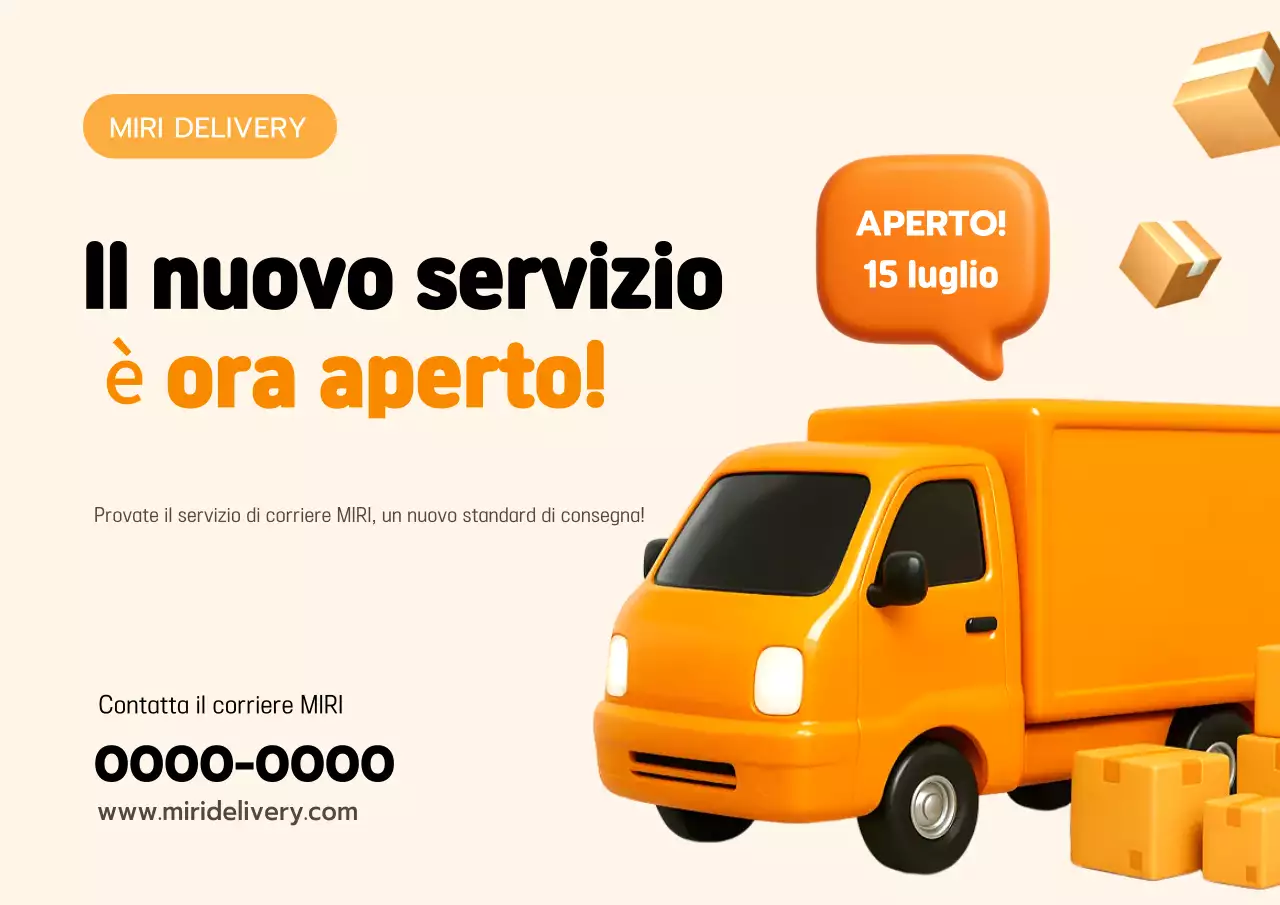 Consegna semplice arancione aperta