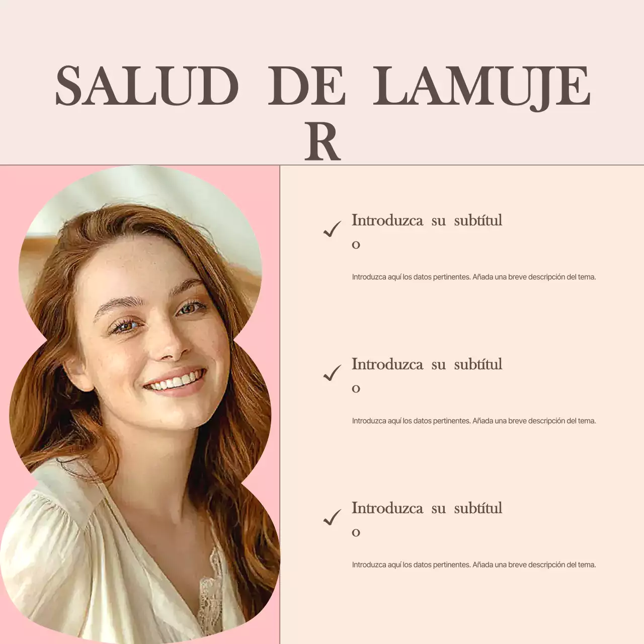 Carrusel de boletines de salud elegantes de color rosa