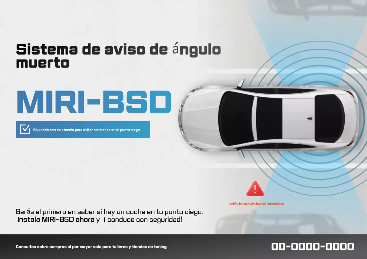 Anuncio de seguridad de un coche moderno de color gris