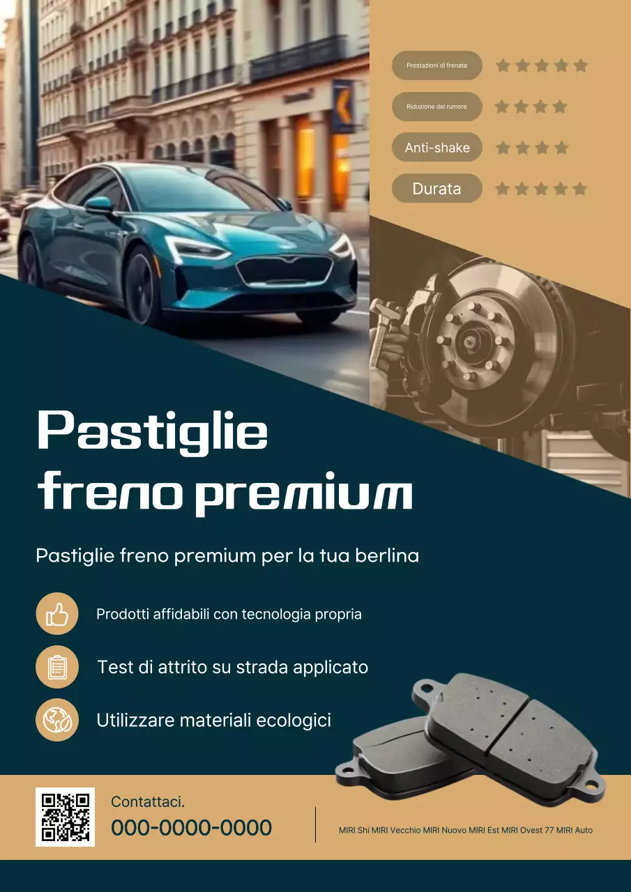 Pubblicità del produttore di freni per auto moderne beige
