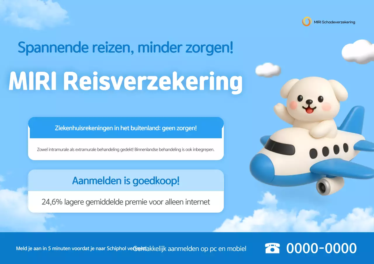Advertentie voor Sky Blue Simple Travel Insurance