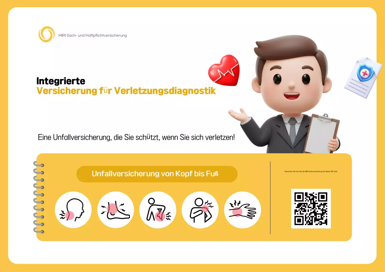 Gelbe einfache Versicherungsanzeige