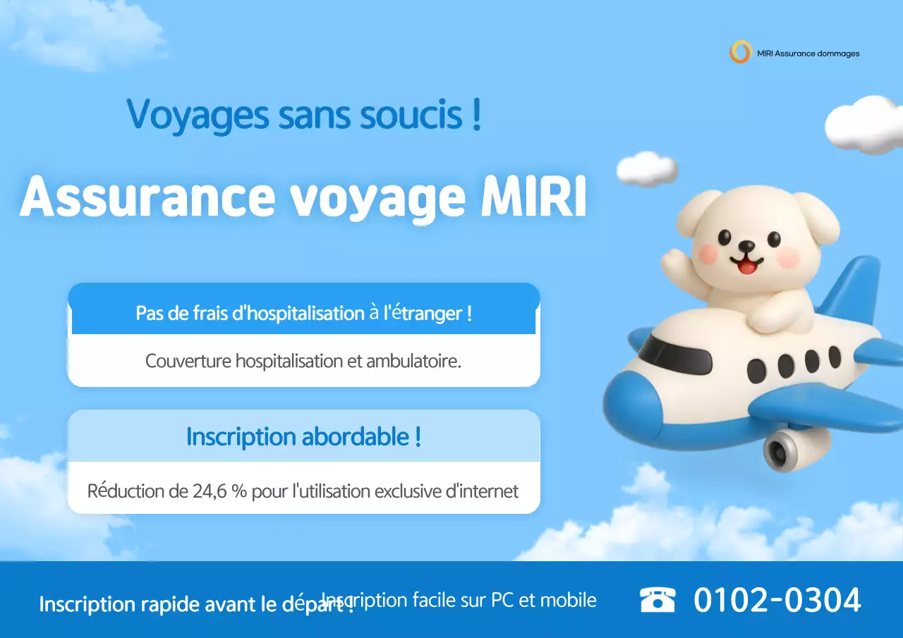 Publicité pour l'assurance voyage Sky Blue Simple