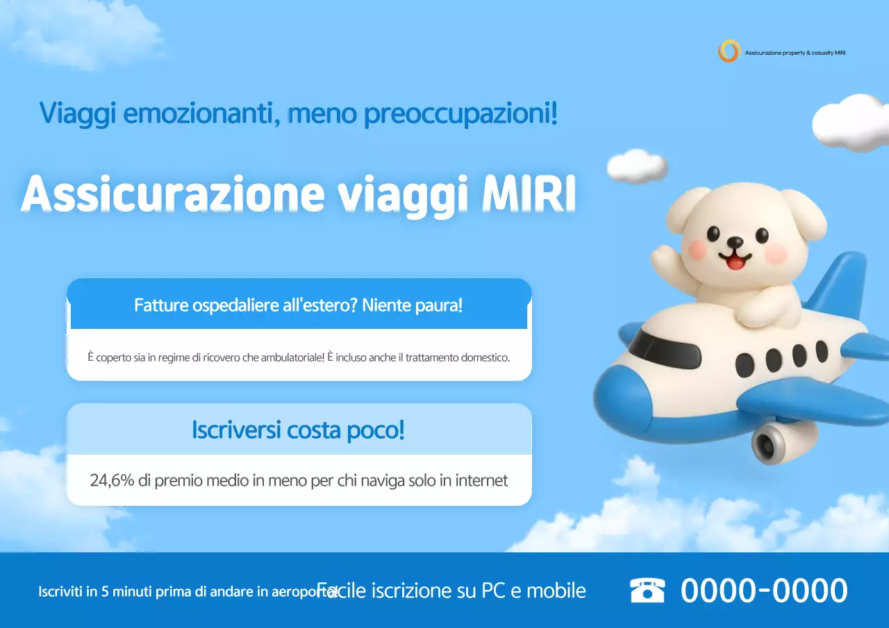 Pubblicità dell'assicurazione di viaggio semplice Sky Blue