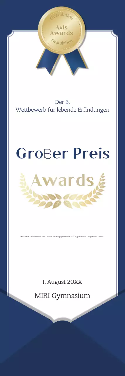 Auszeichnung des Blue Simple-Erfindungswettbewerbs