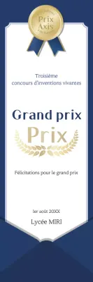 Prix du concours d'invention simple bleu
