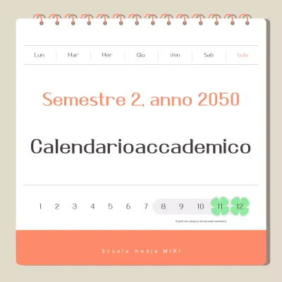 Calendario accademico semplice beige