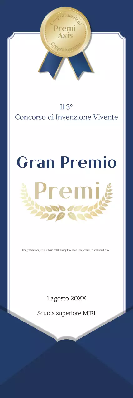 Premio del concorso Blue Simple Invention