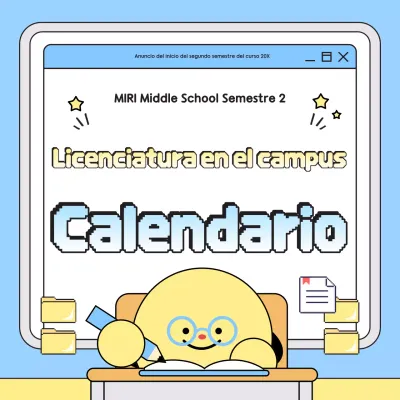 Guía del calendario académico para bebés de color azul cielo