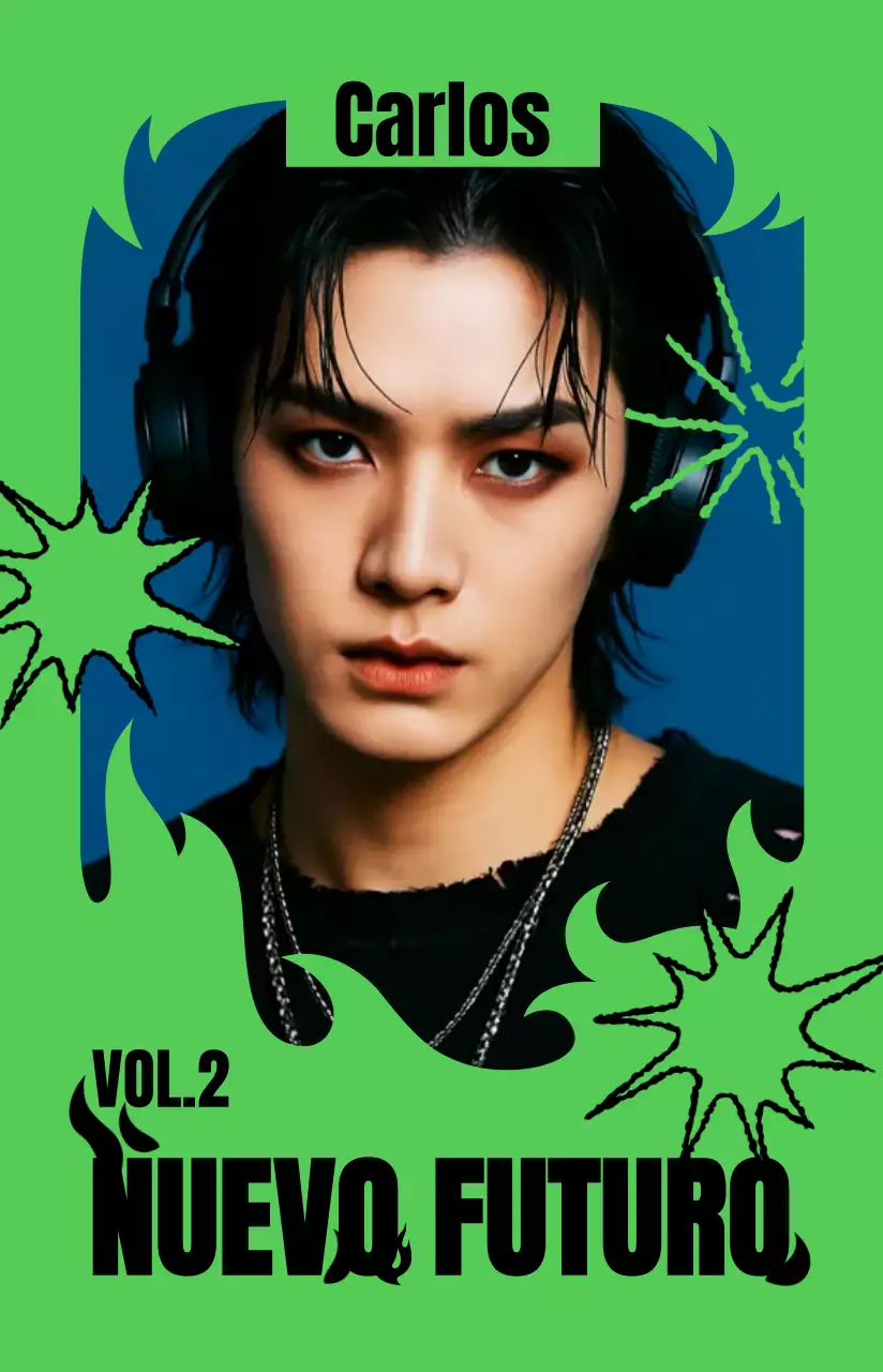 cartel de música pop verde