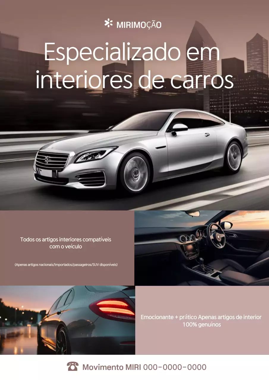 Promoção de carro de luxo bege
