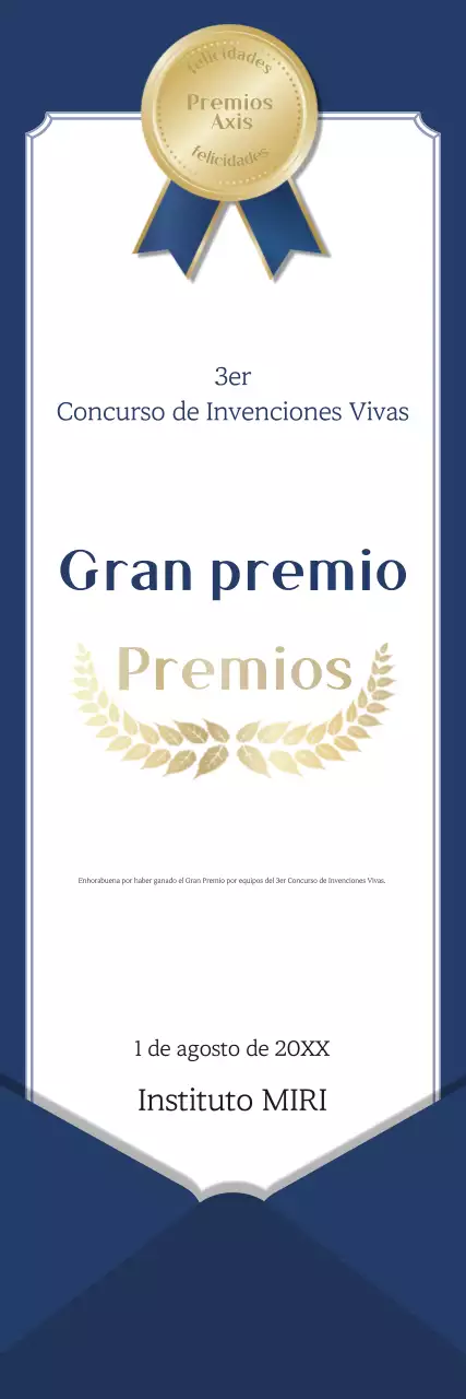 Premio del concurso de inventos sencillos azules